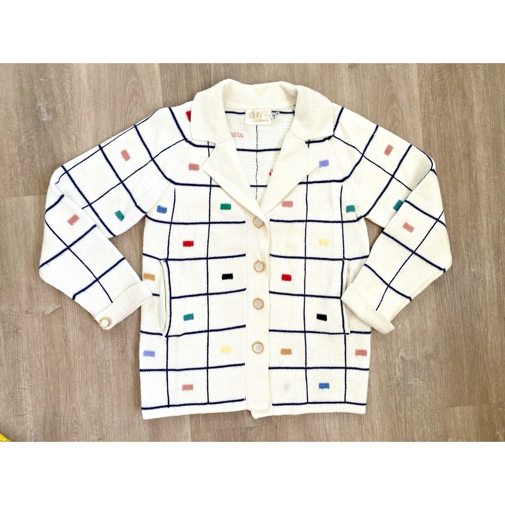 Vtg 60s Mod Sweater Cardigan Lilly California Granny Cottage Core Retro Jacket S